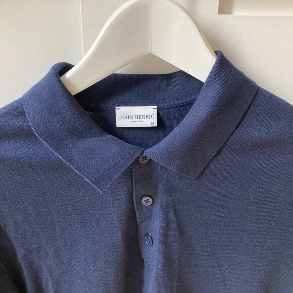 John Henric dark blue cardigan size M - Picture 4 of 5